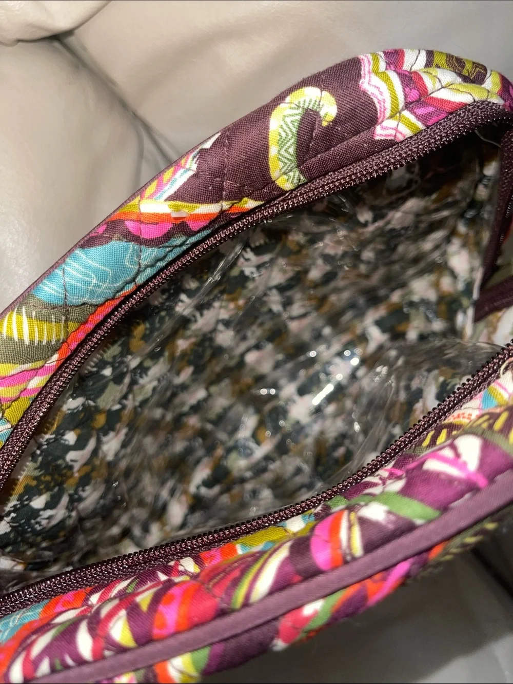 Vera Bradley Quilted Heirloom Paisley Cosmetic Bag - Black, Red, Green, Yellow